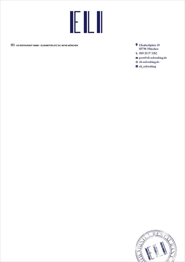 Briefpapier | Digitale Wordvorlage · ELI Restaurant